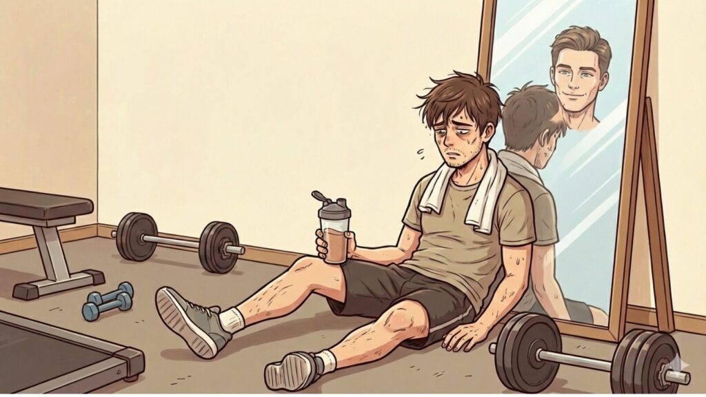 筋トレを諦める男