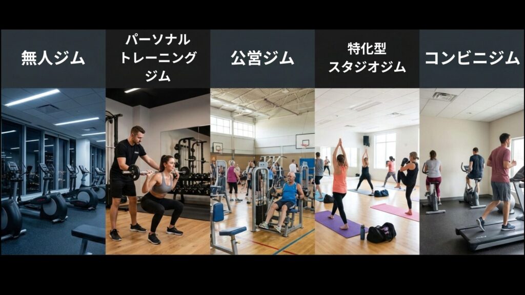 5種類のジムのイメージ
