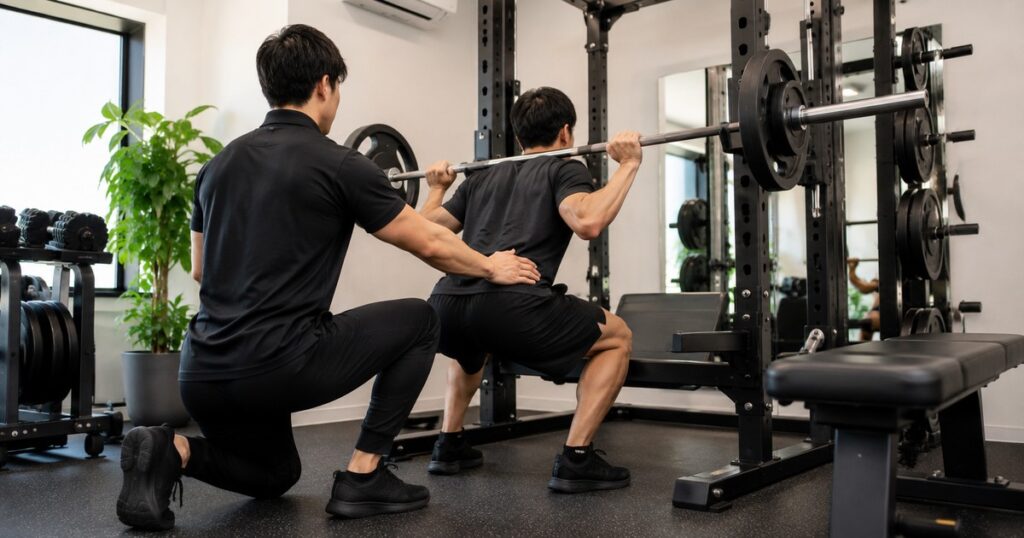 パーソナルトレーニングの様子｜トレーナーにフォームを見てもらえる