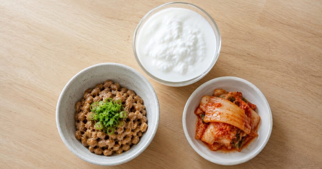 納豆・ヨーグルト・キムチ。腸内環境を整える発酵食品