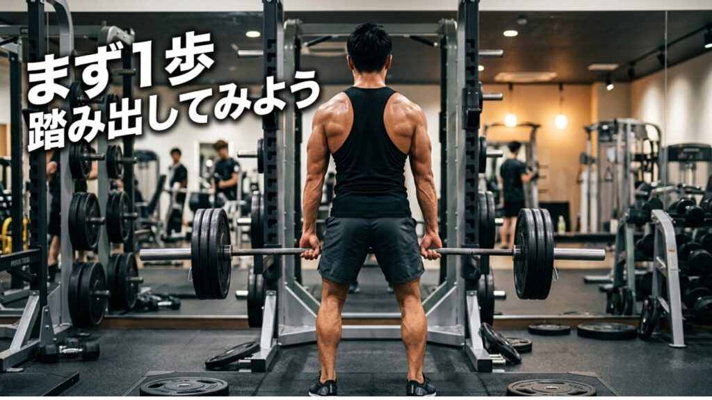 ジムで筋トレをする男性のイメージ画像