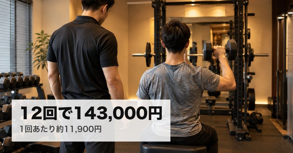 パーソナルトレーニングを12回受けて払った金額｜143,000円・1回あたり約11,900円