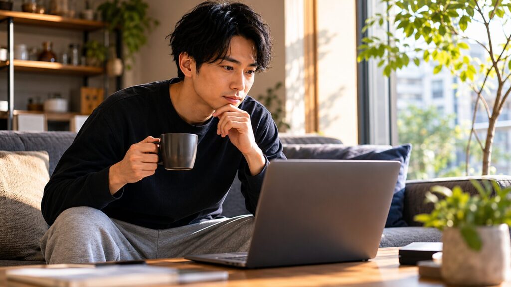 フィットネスジムに関するよくある質問|疑問を抱える独身男性のイメージ